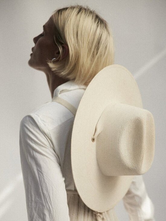 Janessa Leone Palmer Straw Hat, Large, Color: Bleach, NWT main image 3